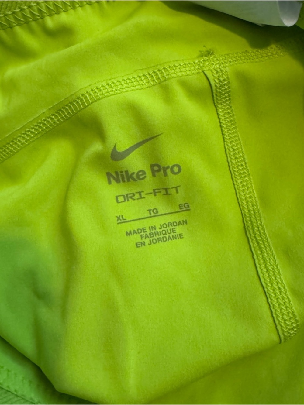💜4/$40 Nike Neon Lime Pro Stretch Athletic Shorts - Picture 7 of 7